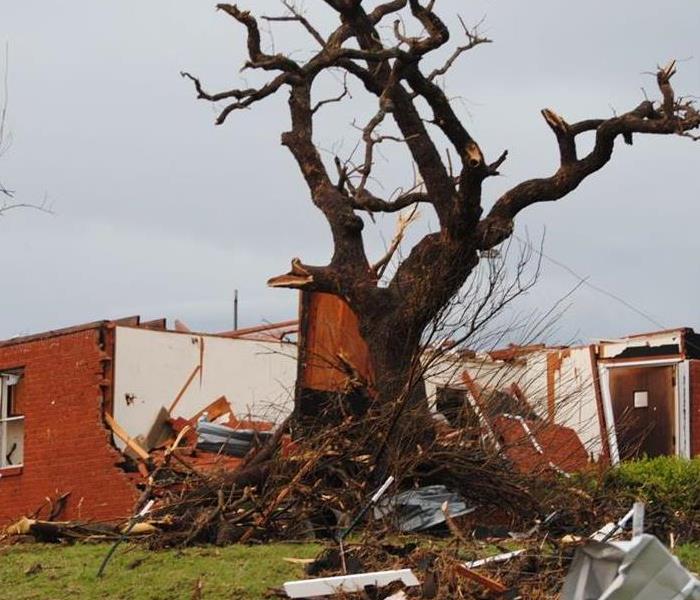 A house in Weatherford, Texas torn apart by a storm